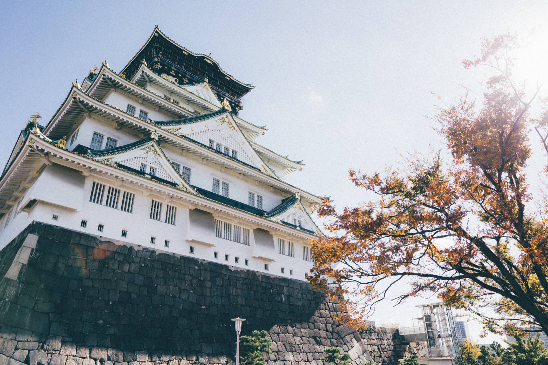 Reconstructed Osaka Castle Background