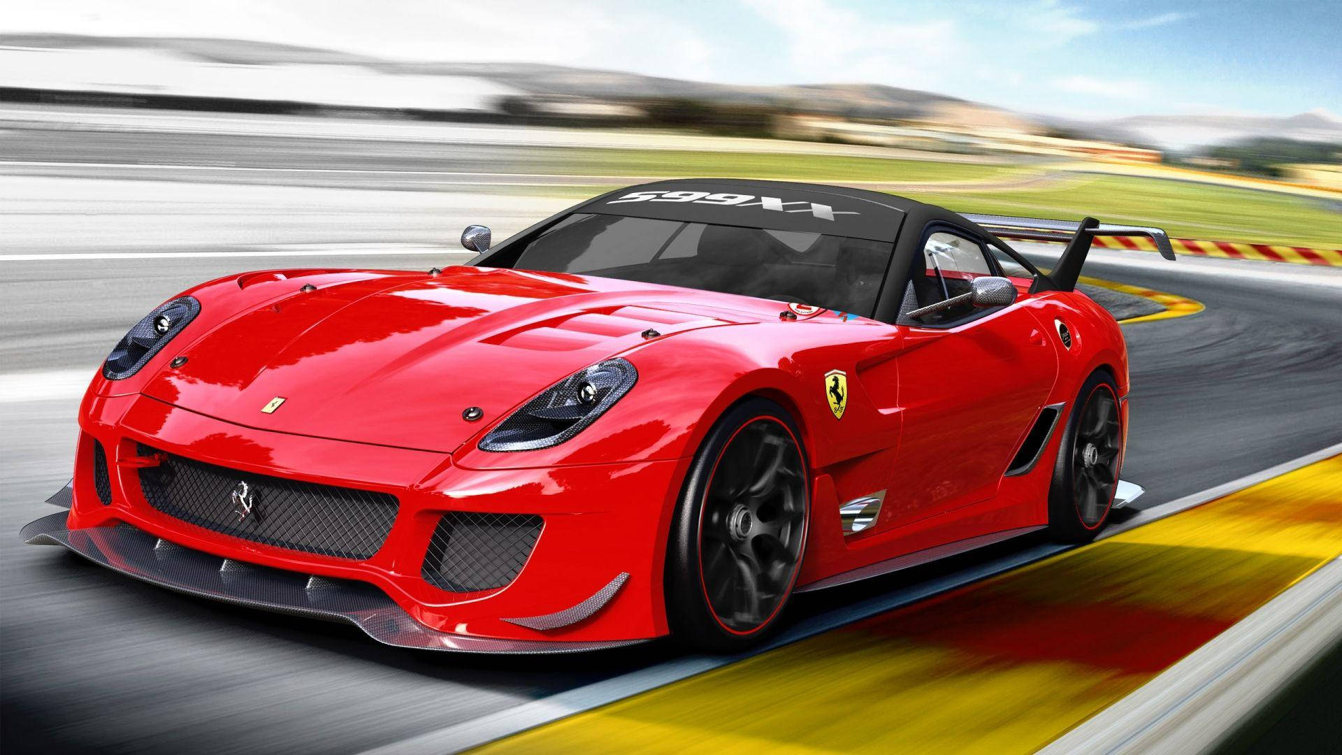 Red 1920x1080 Ferrari 599 Gtb Fiorano Racetrack Background