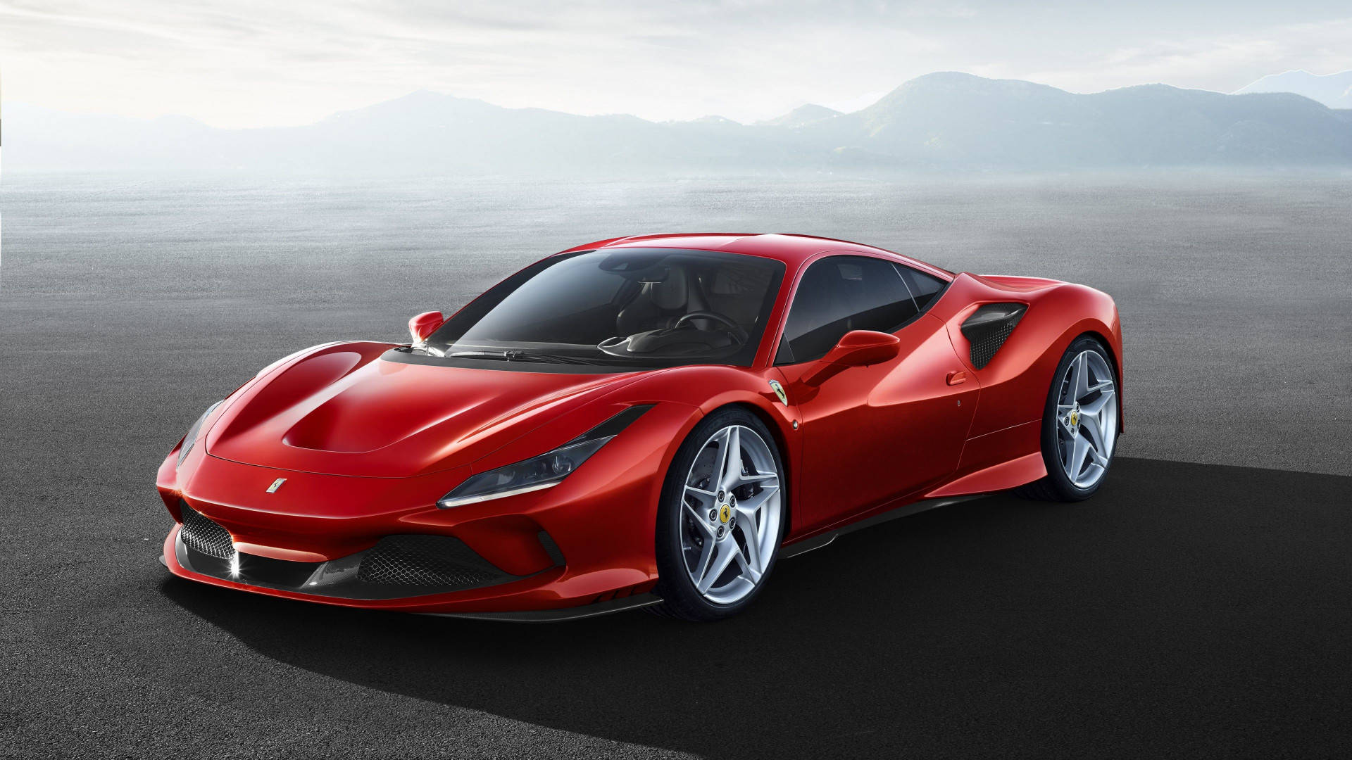 Red 1920x1080 Ferrari F8 Tributo In A Flat Plain Background