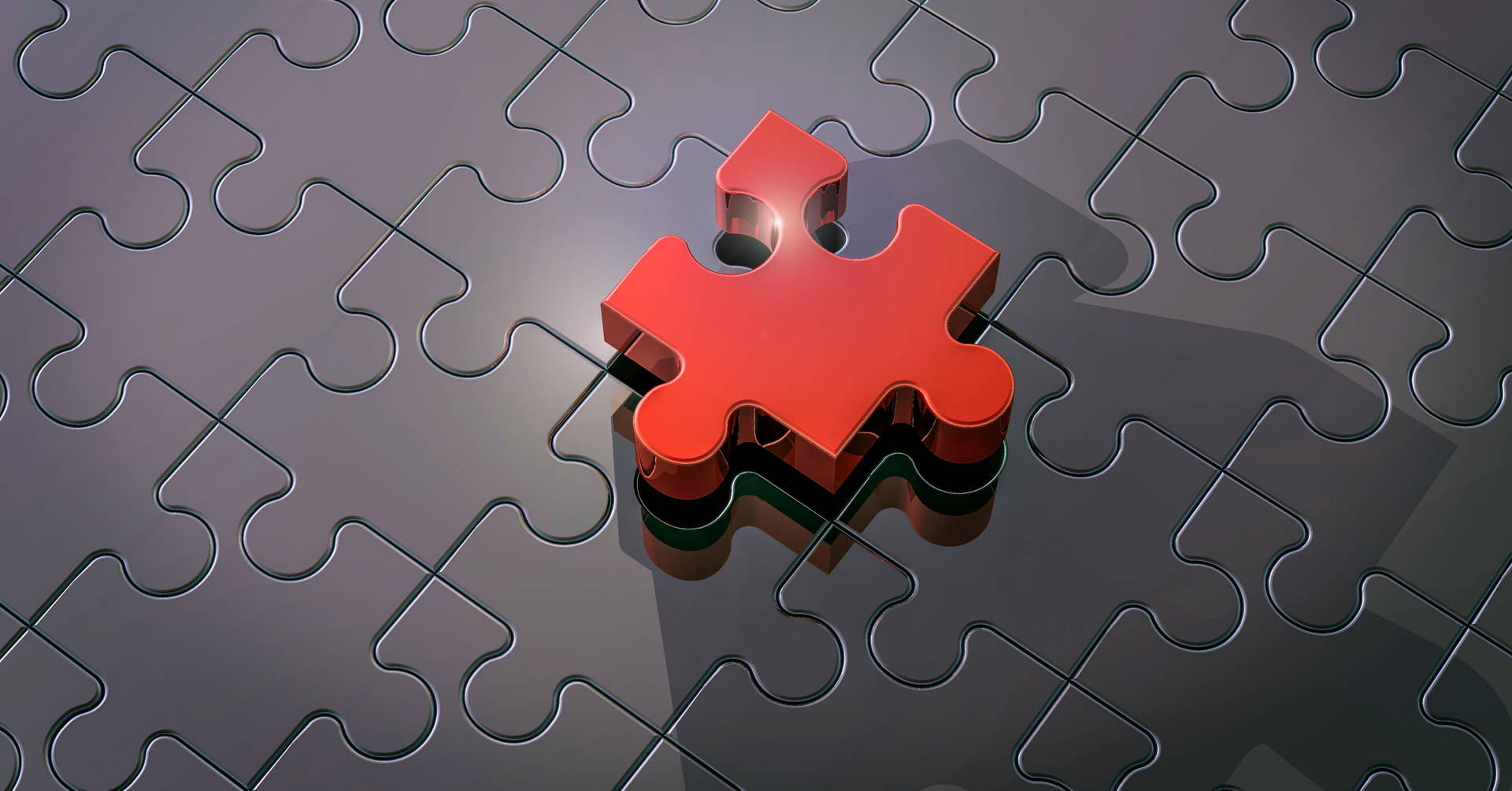 Red 3d Jigsaw Puzzle Piece Background