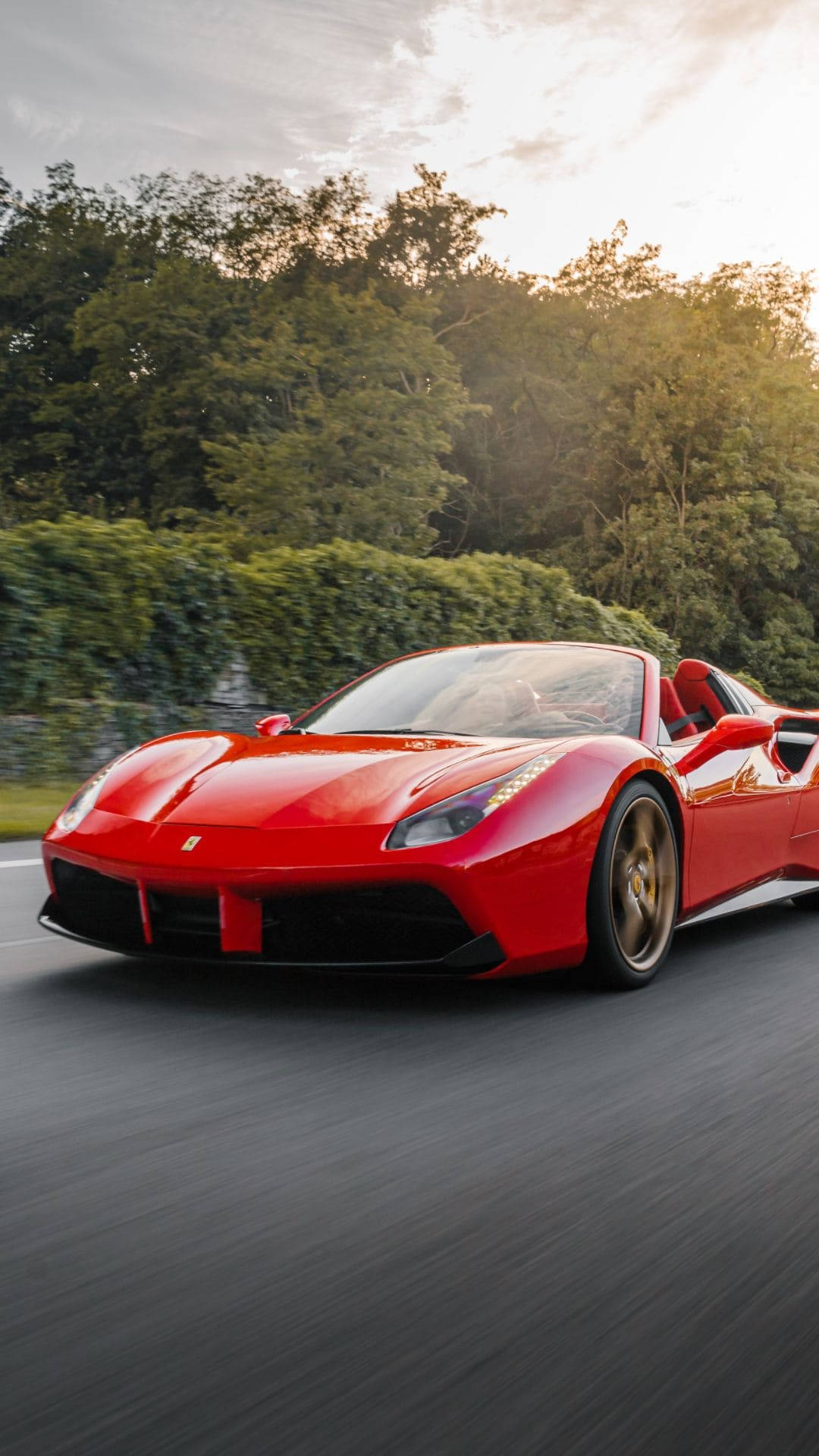 Red 458 Italia Ferrari Phone On Road