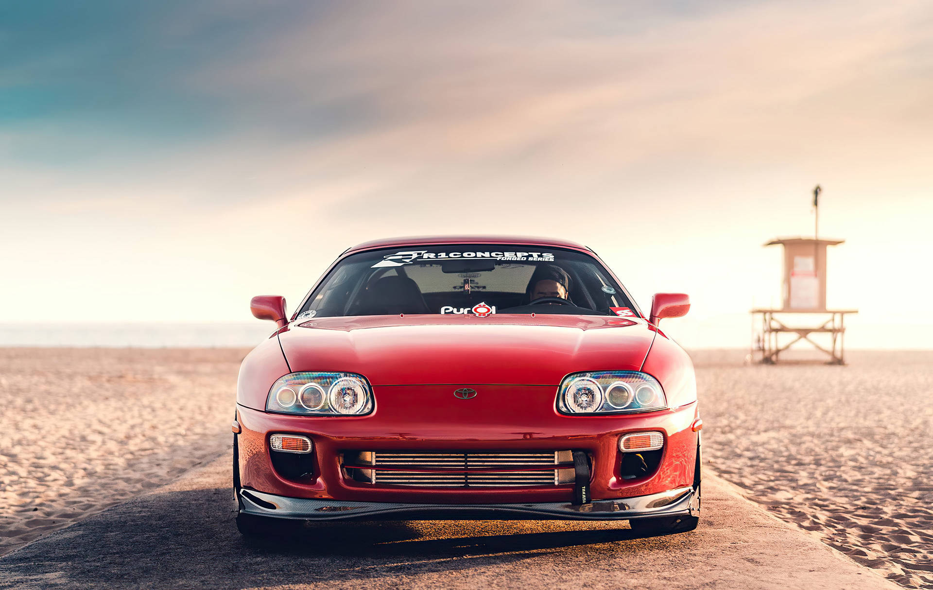 Red 4k Supra Front View Background