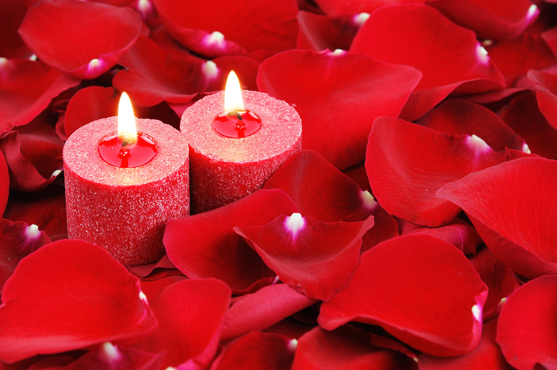 Red 4k Uhd Candles Petals Background