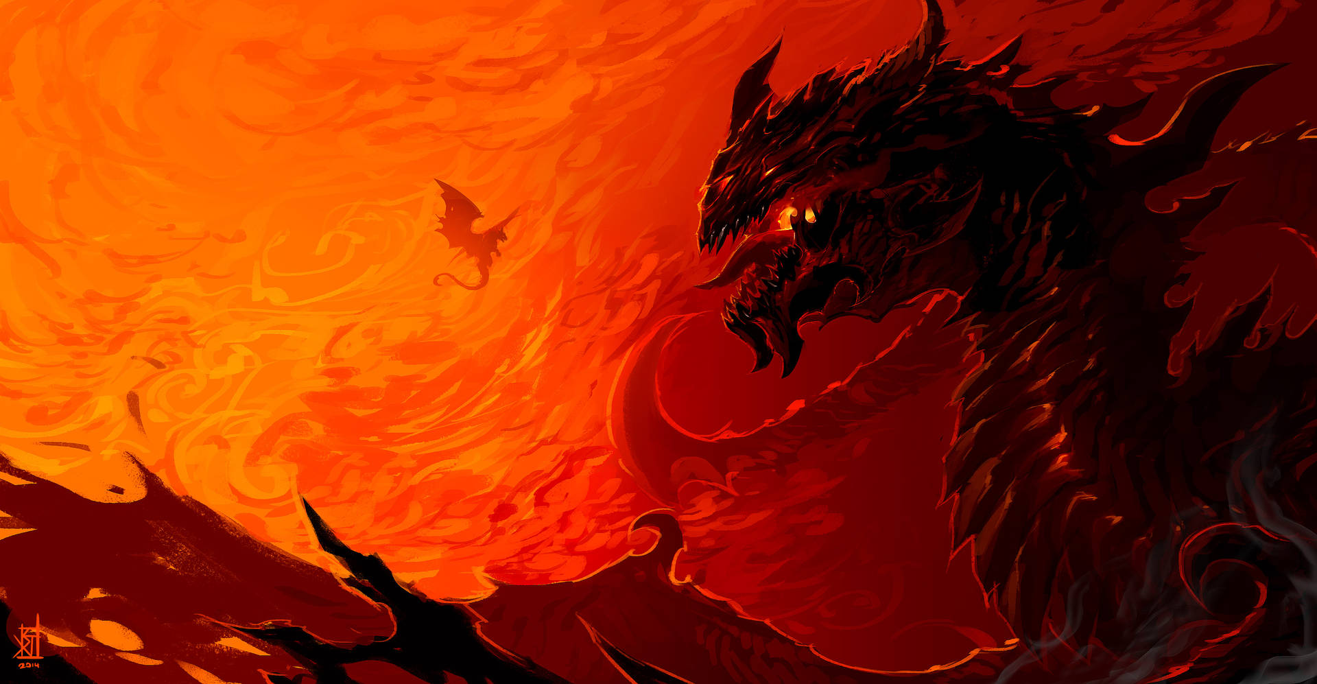 Red 4k Uhd Dragon Art Background