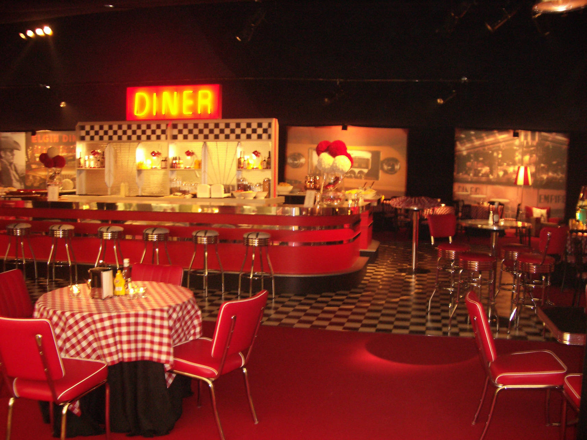 Red 50s Diner Background