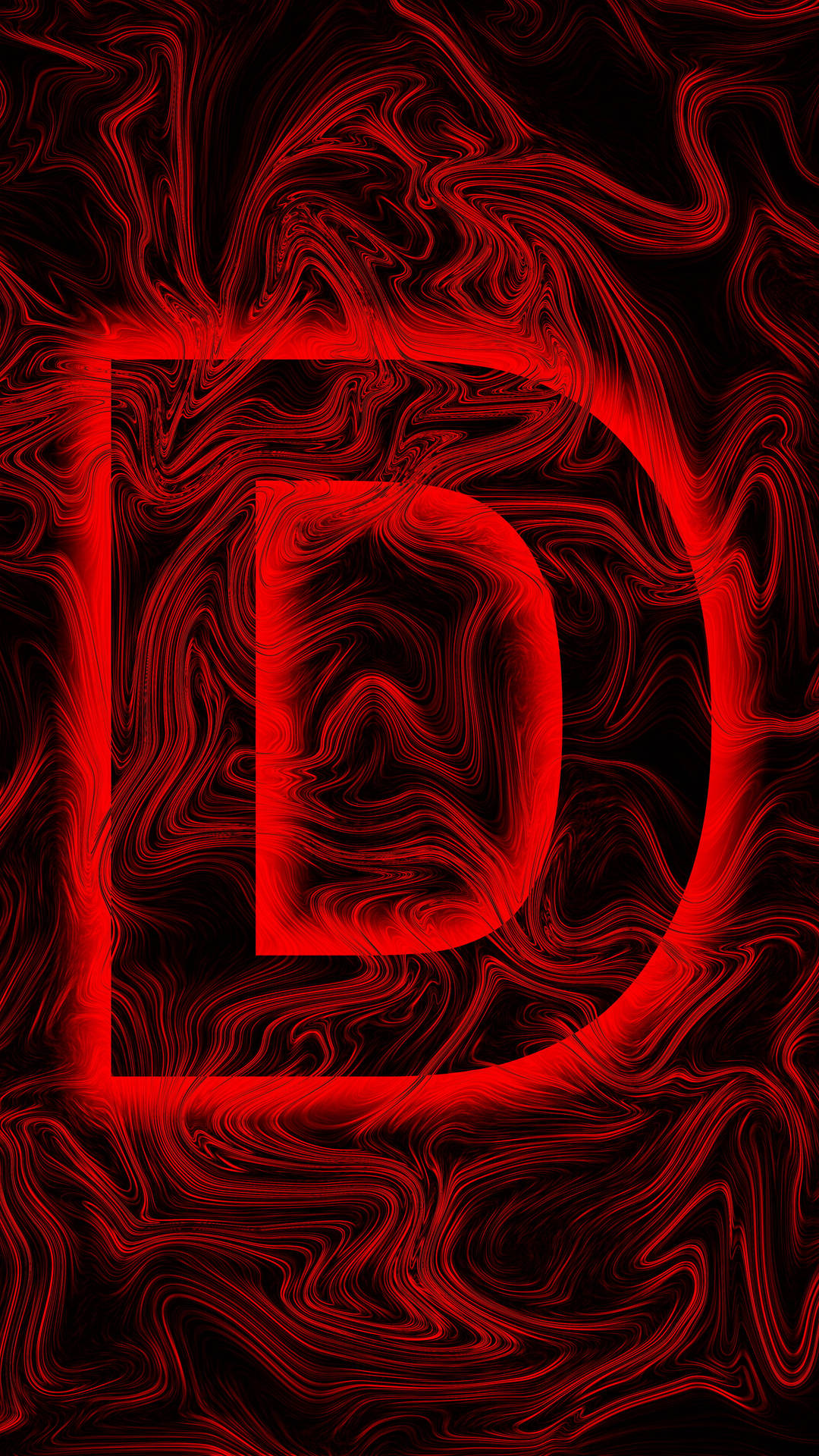 Red Abstract Aesthetic Letter D
