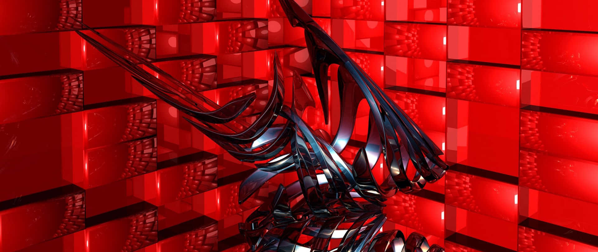 Red Abstract Art 2560x1080 Background