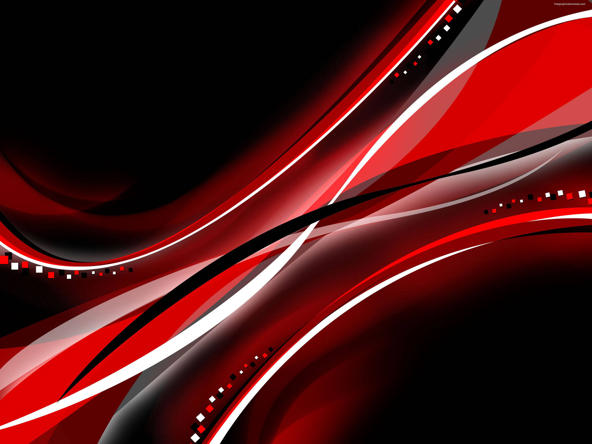 Red Abstract Art With Curved Lines