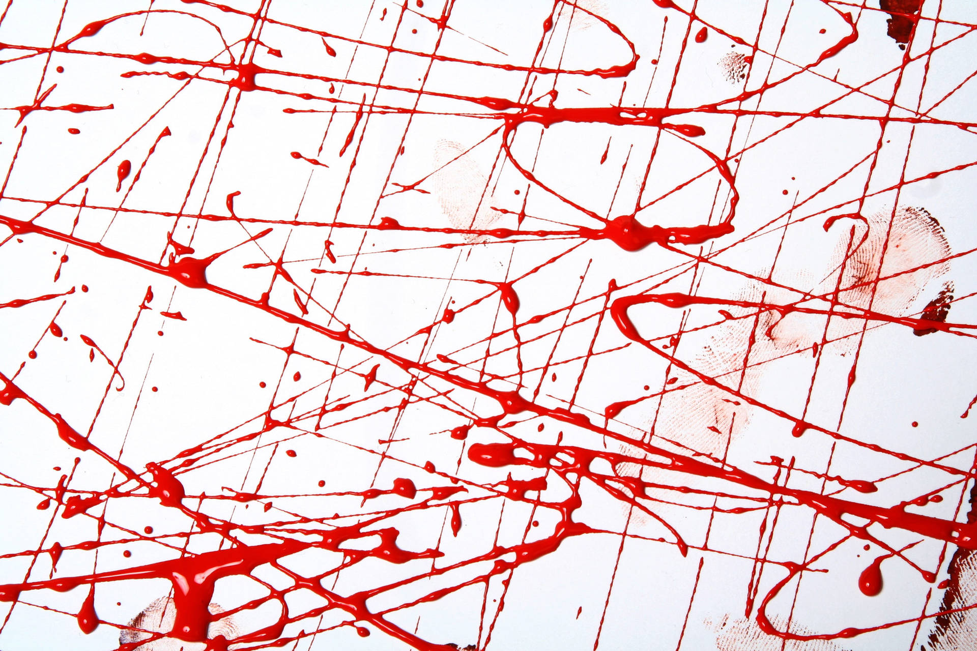 Red Abstract Art With Paint Splatters