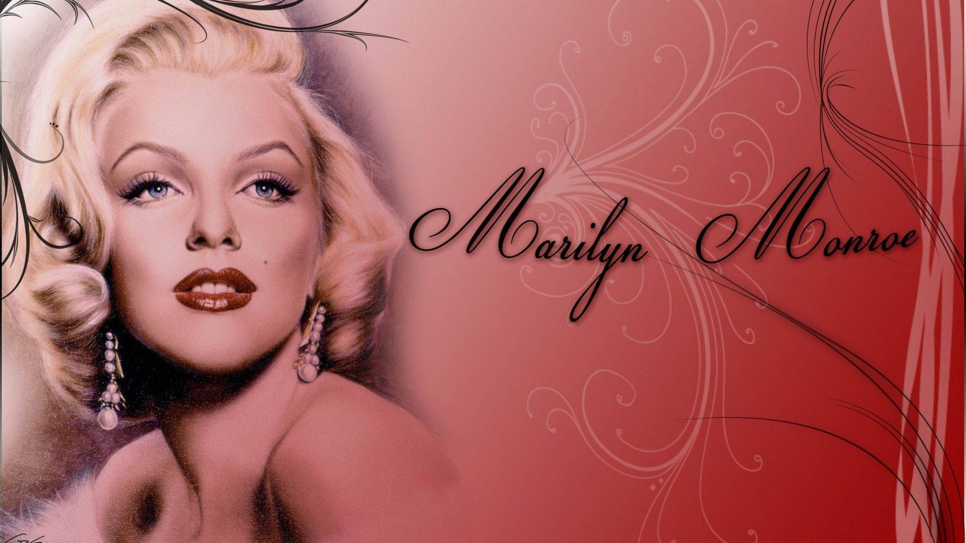 Red Abstract Marilyn Monroe Background