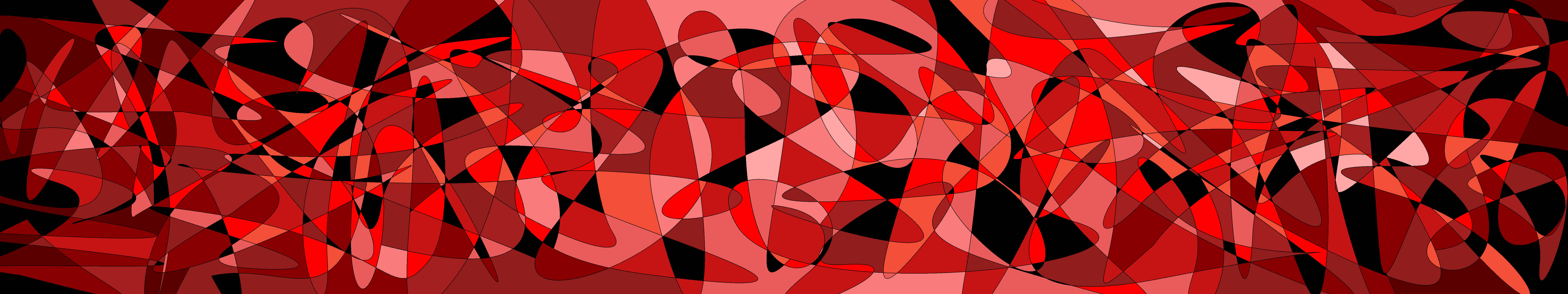 Red Abstract Three Screen Background