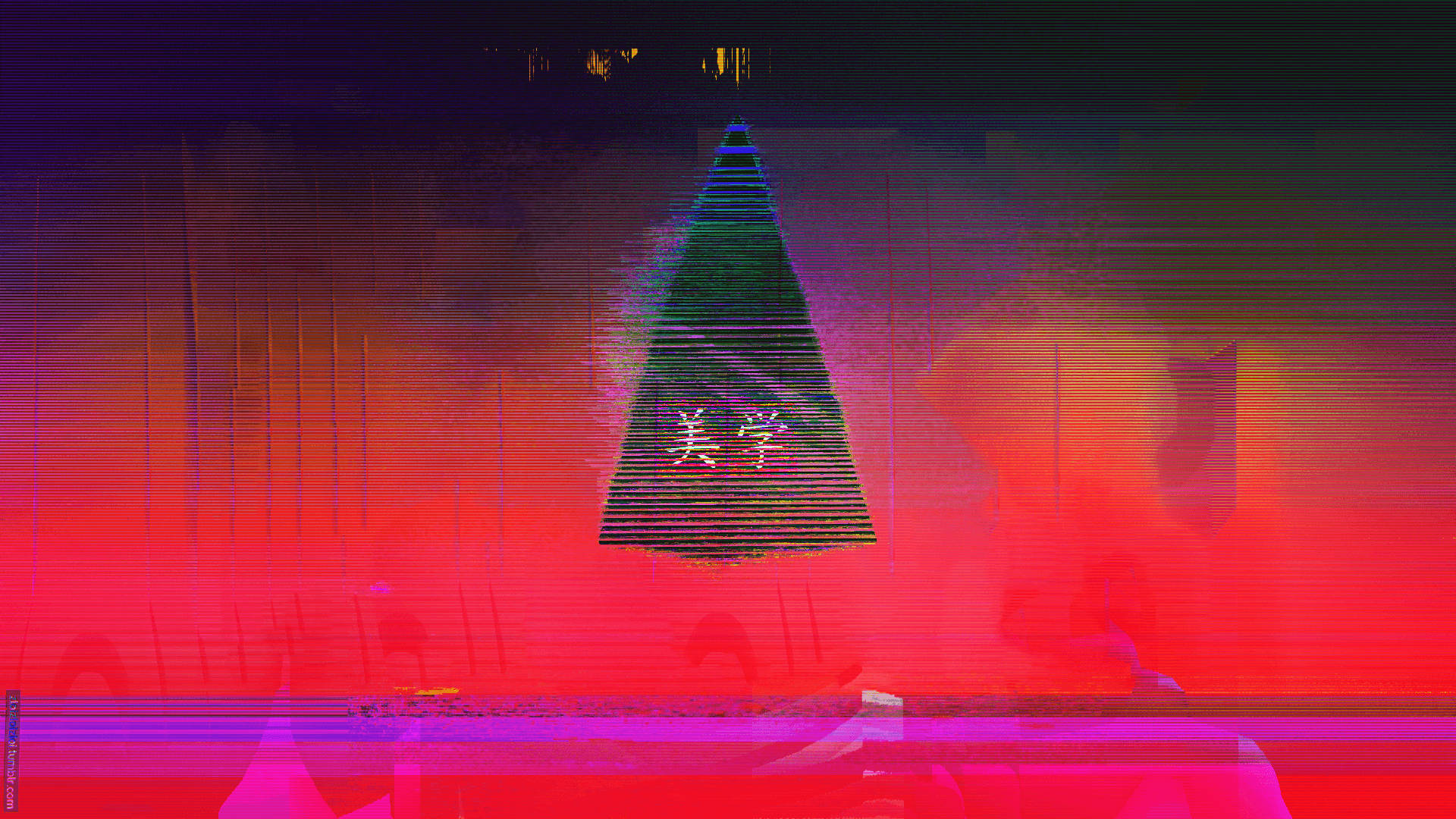 Red Aesthetic Glitch Neon Abstract Background