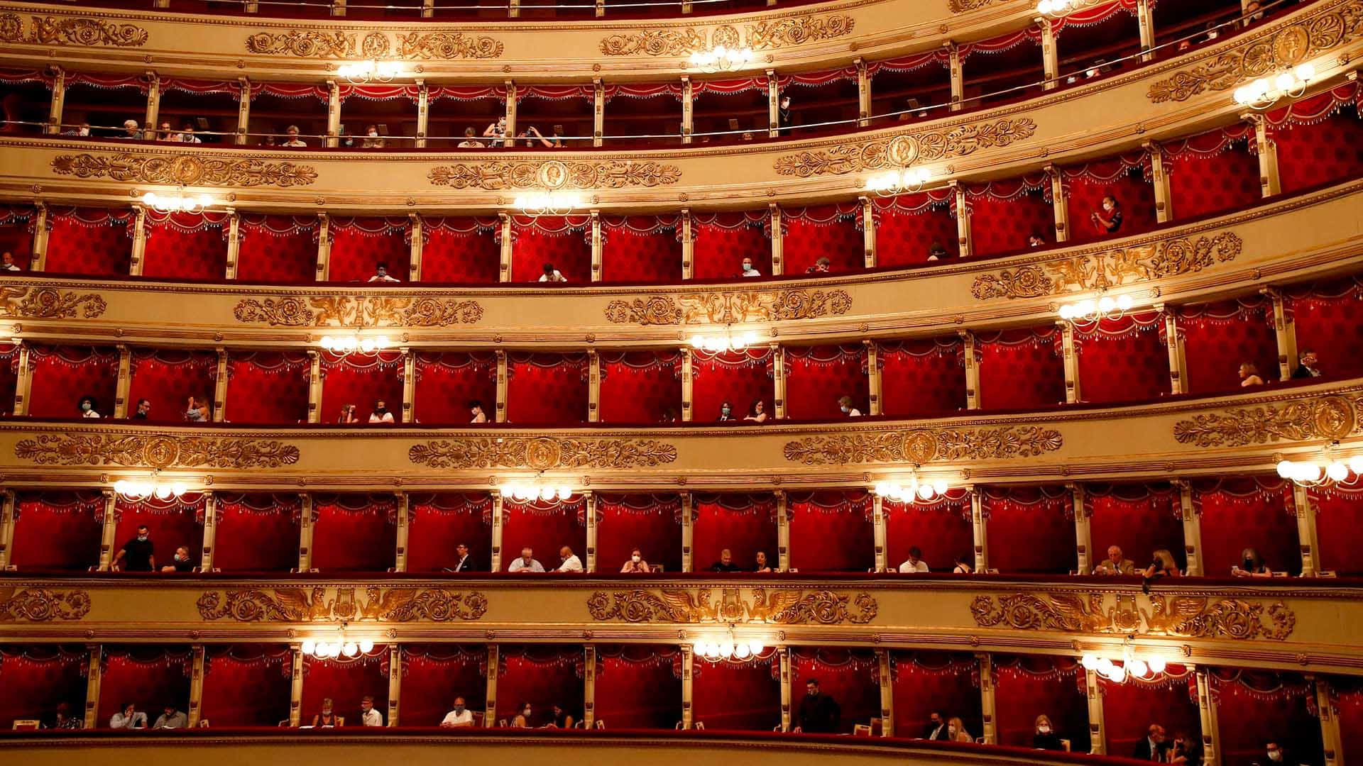 Red Aesthetic La Scala Opera House Seats Background