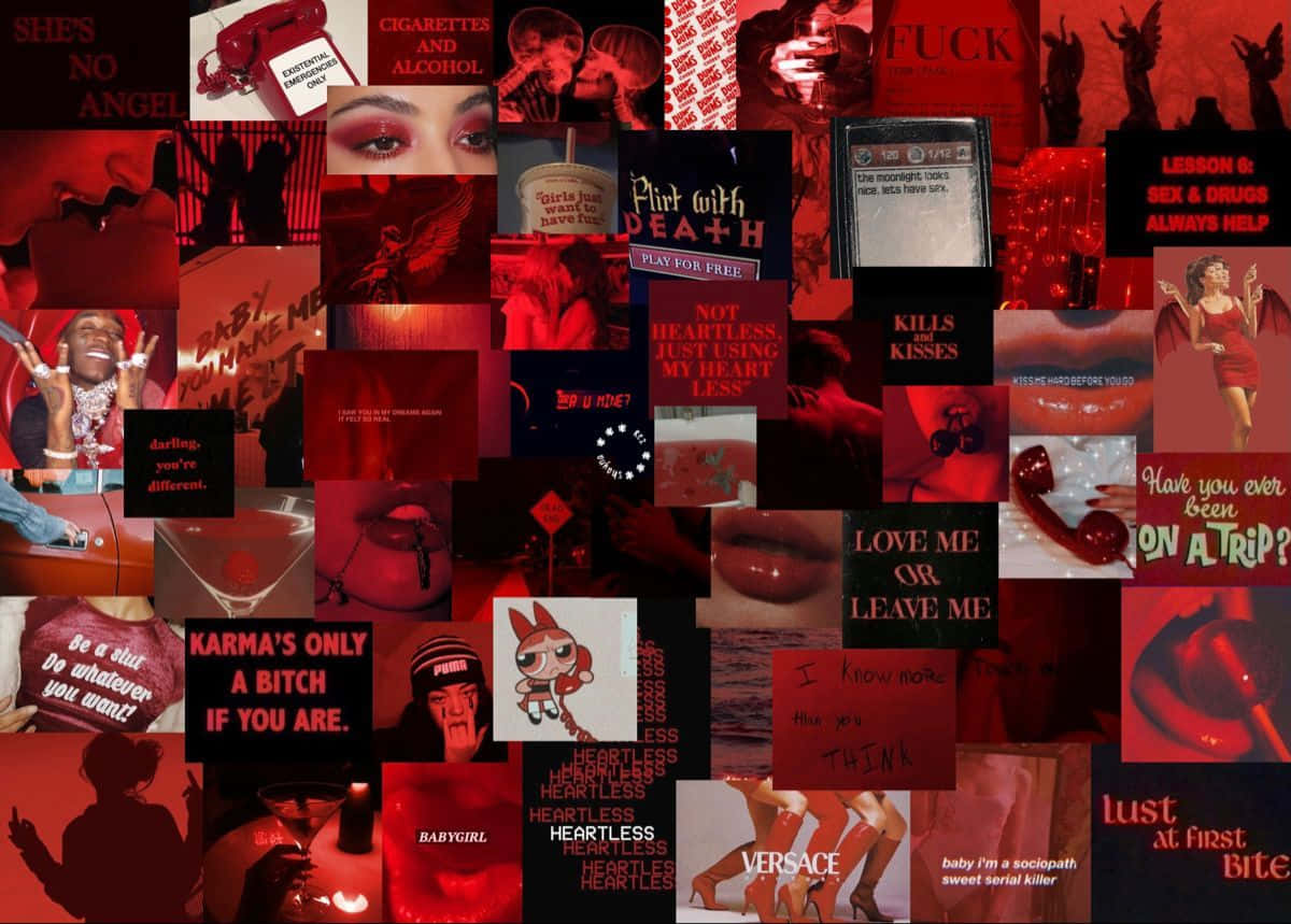 Red Aesthetic Laptop Compilation Themes Background