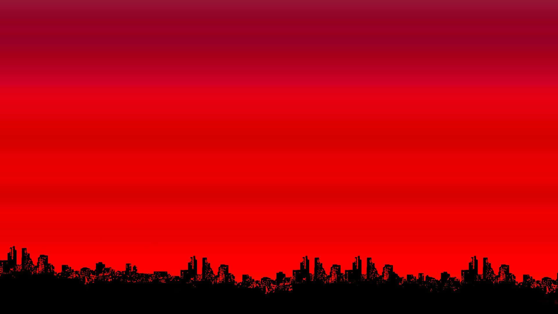 Red Aesthetic Laptop Red Sky