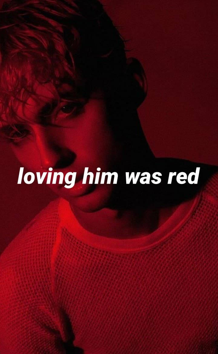Red Aesthetic Love Quote Background