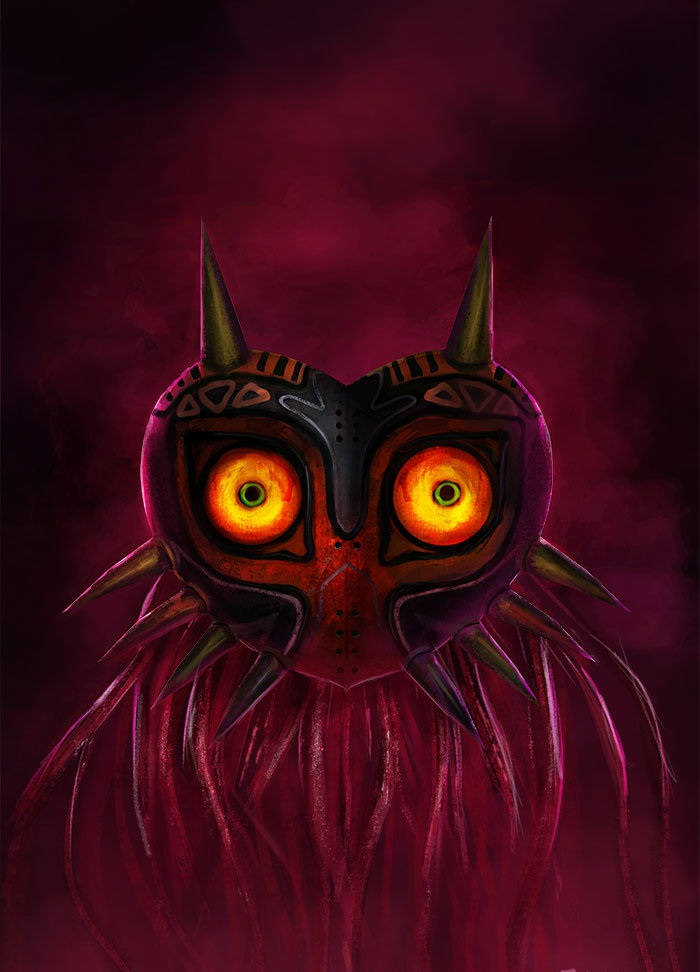 Red Aesthetic Majora's Mask Background