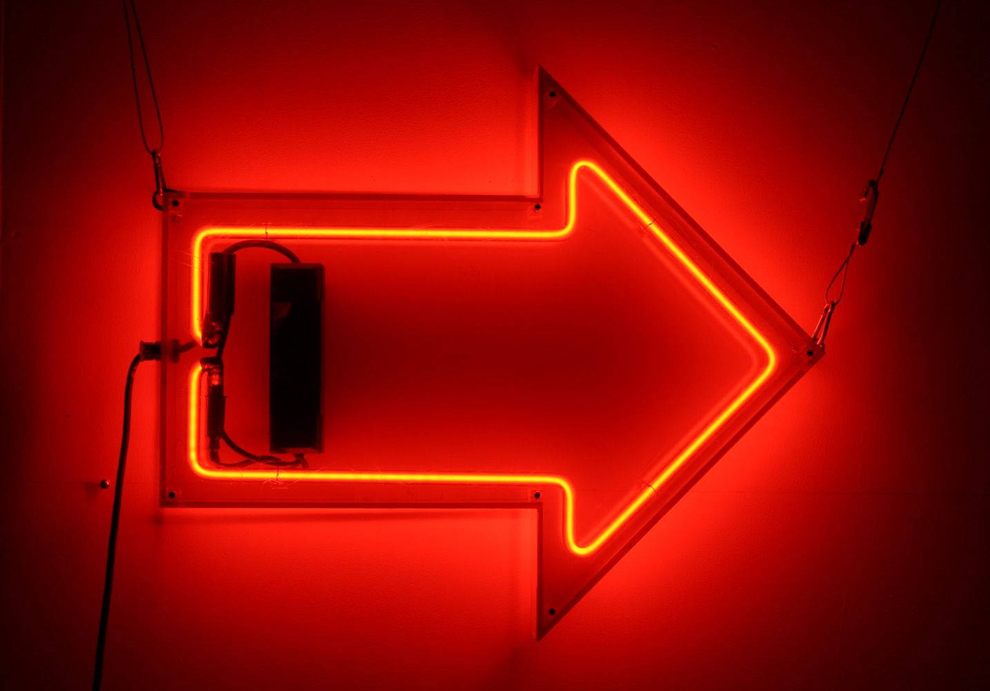 Red Aesthetic Neon Directional Arrow Background
