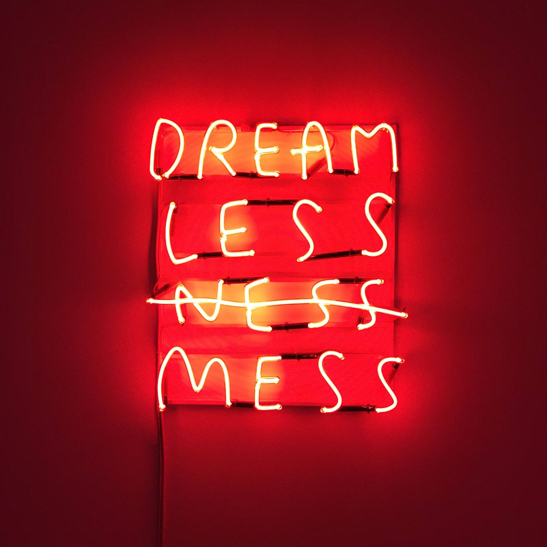 Red Aesthetic Neon Dream Less Mess Background