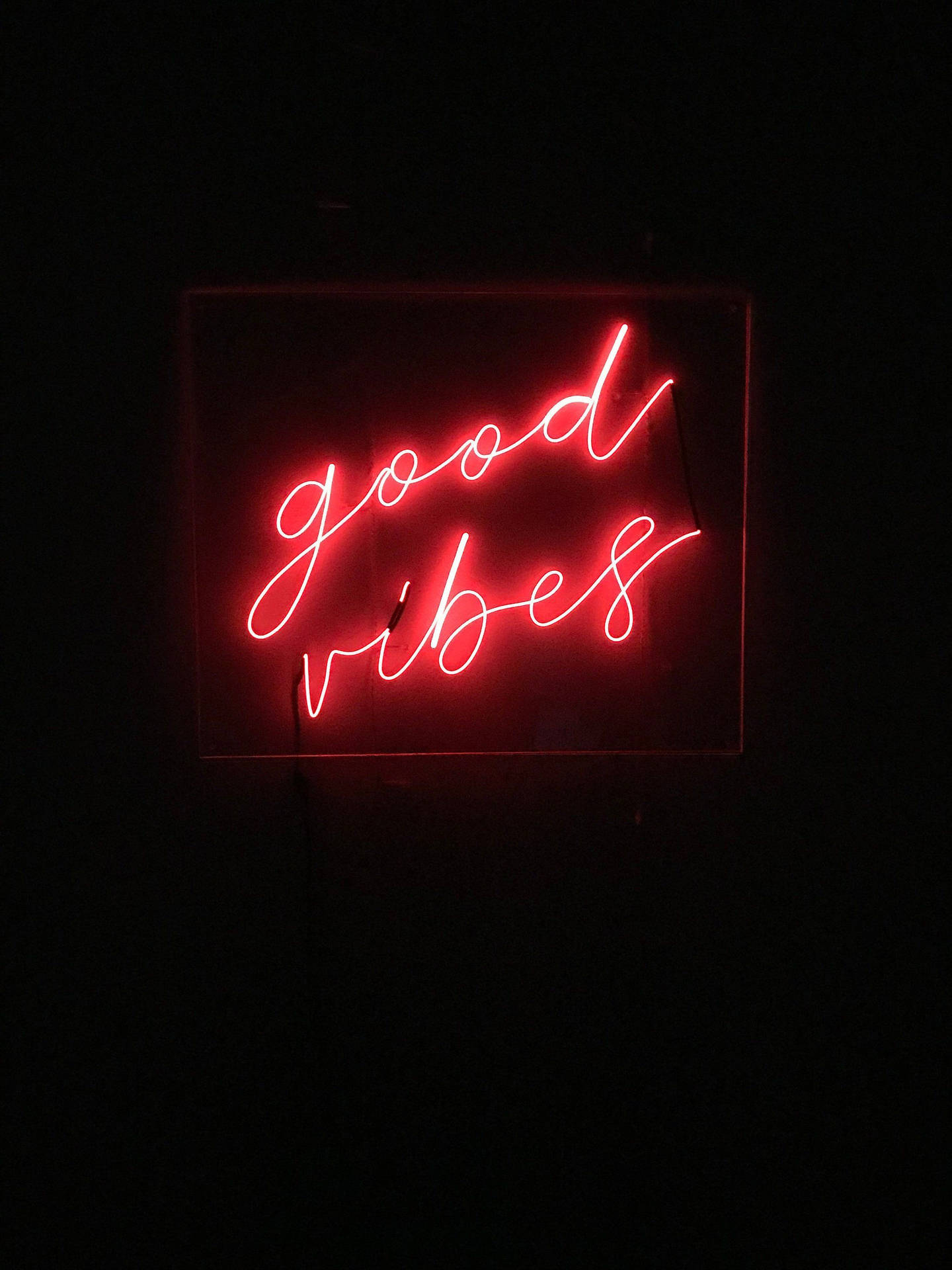 Red Aesthetic Neon Good Vibes Background
