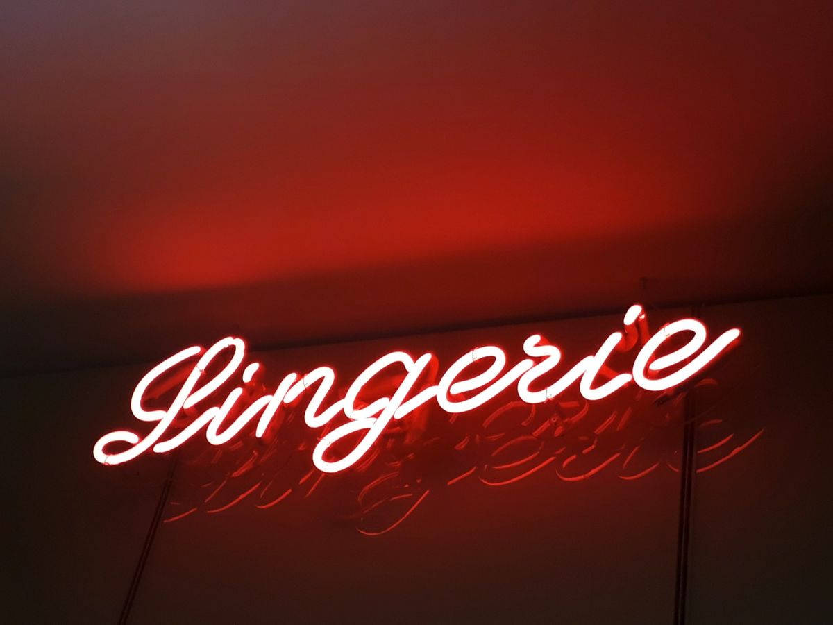 Red Aesthetic Neon Lingerie Signage