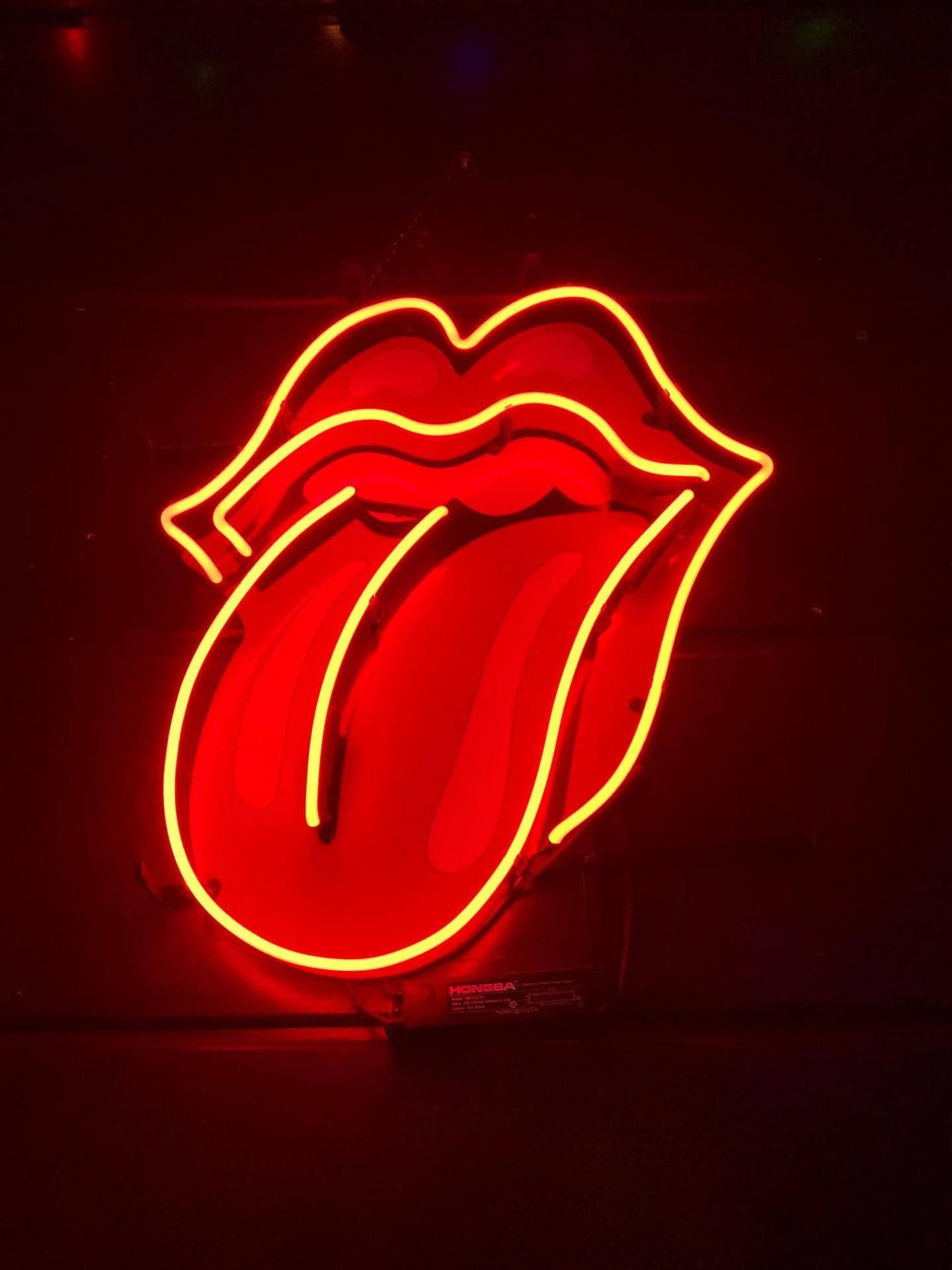 Red Aesthetic Neon Mouth Tongue Background