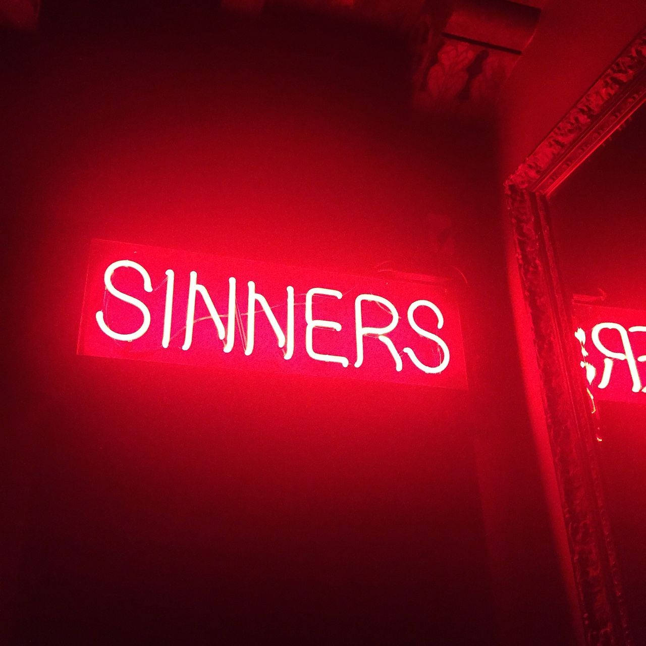 Red Aesthetic Neon Sinners Background