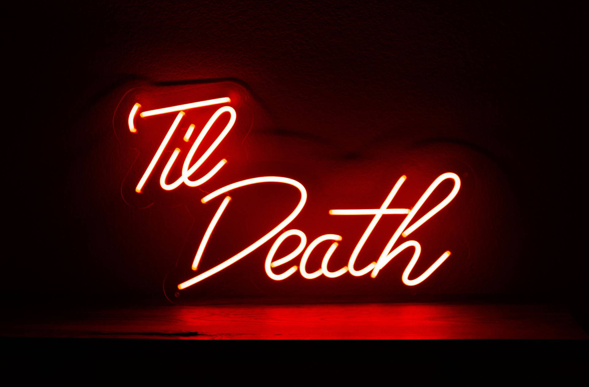 Red Aesthetic Neon 'til Death Background