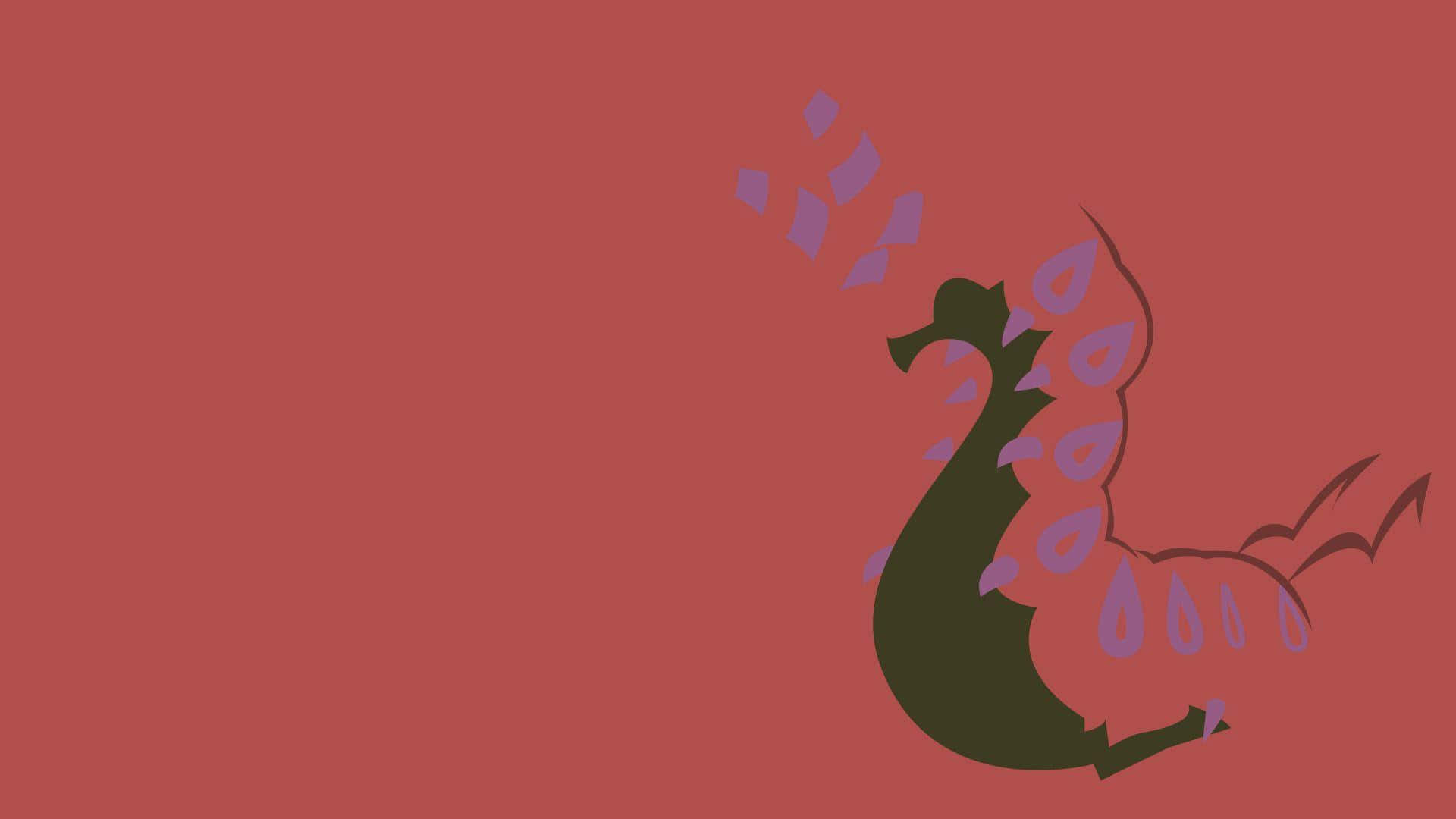Red Aesthetic Scolipede Minimalist Desktop Background