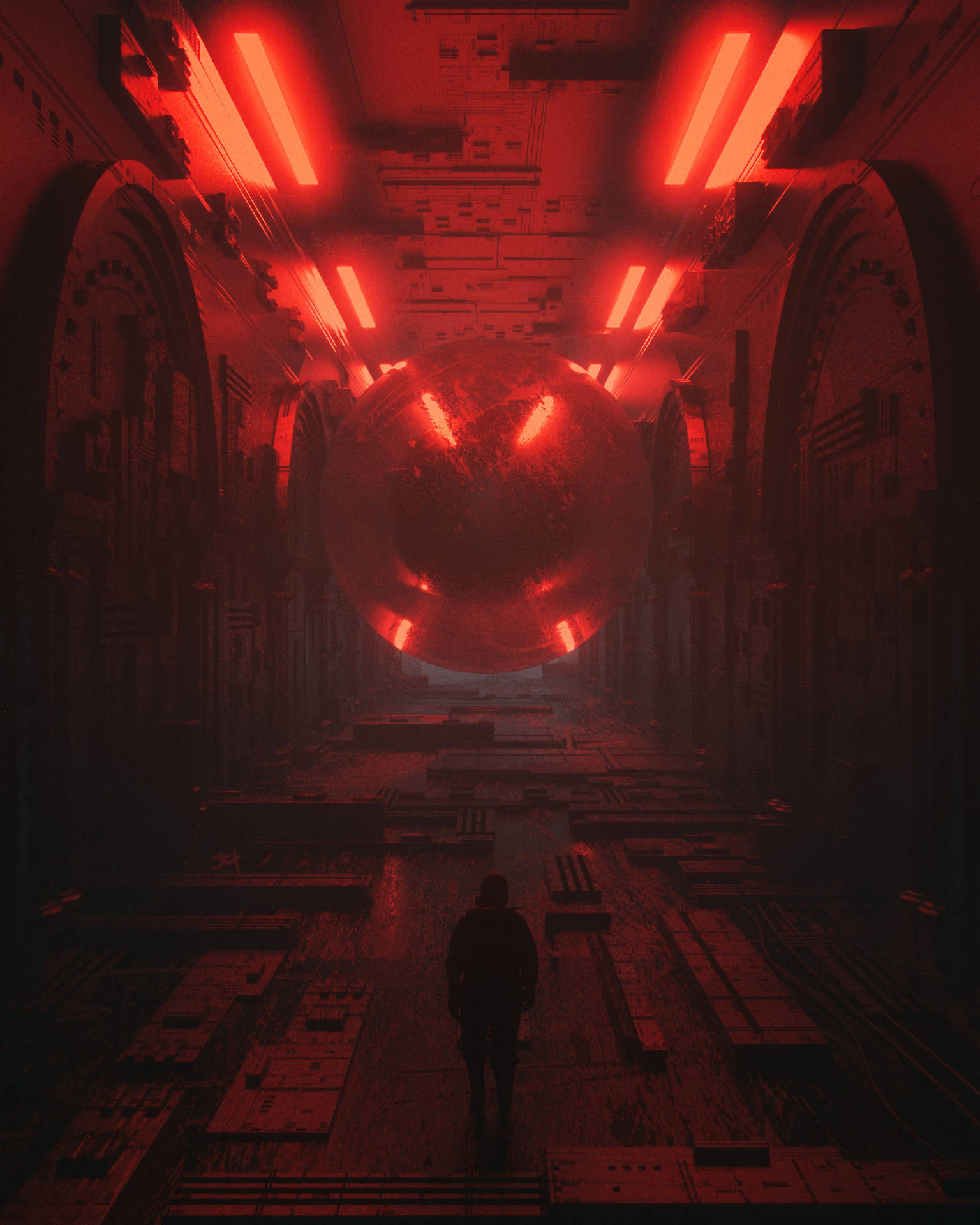 Red Aesthetic Theme Cyberpunk Background