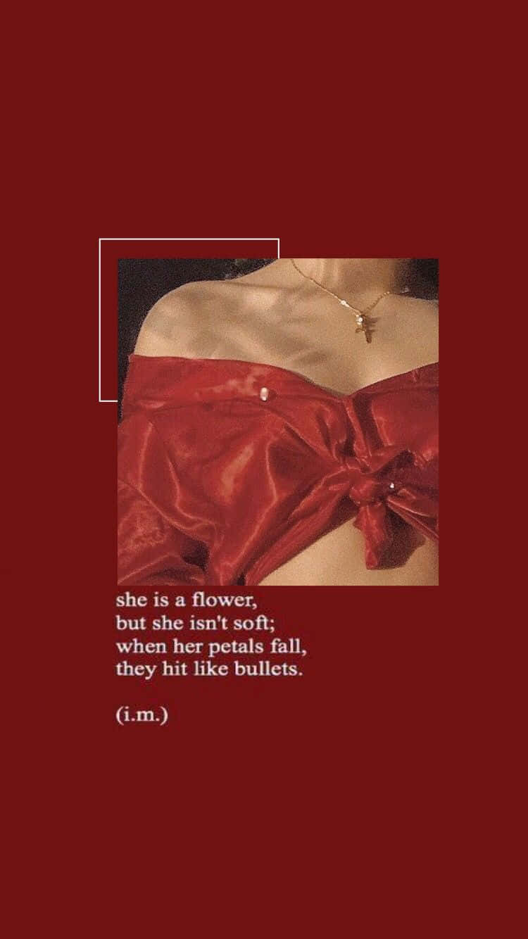 Red Aesthetic Tumblr Poem About A Woman Background
