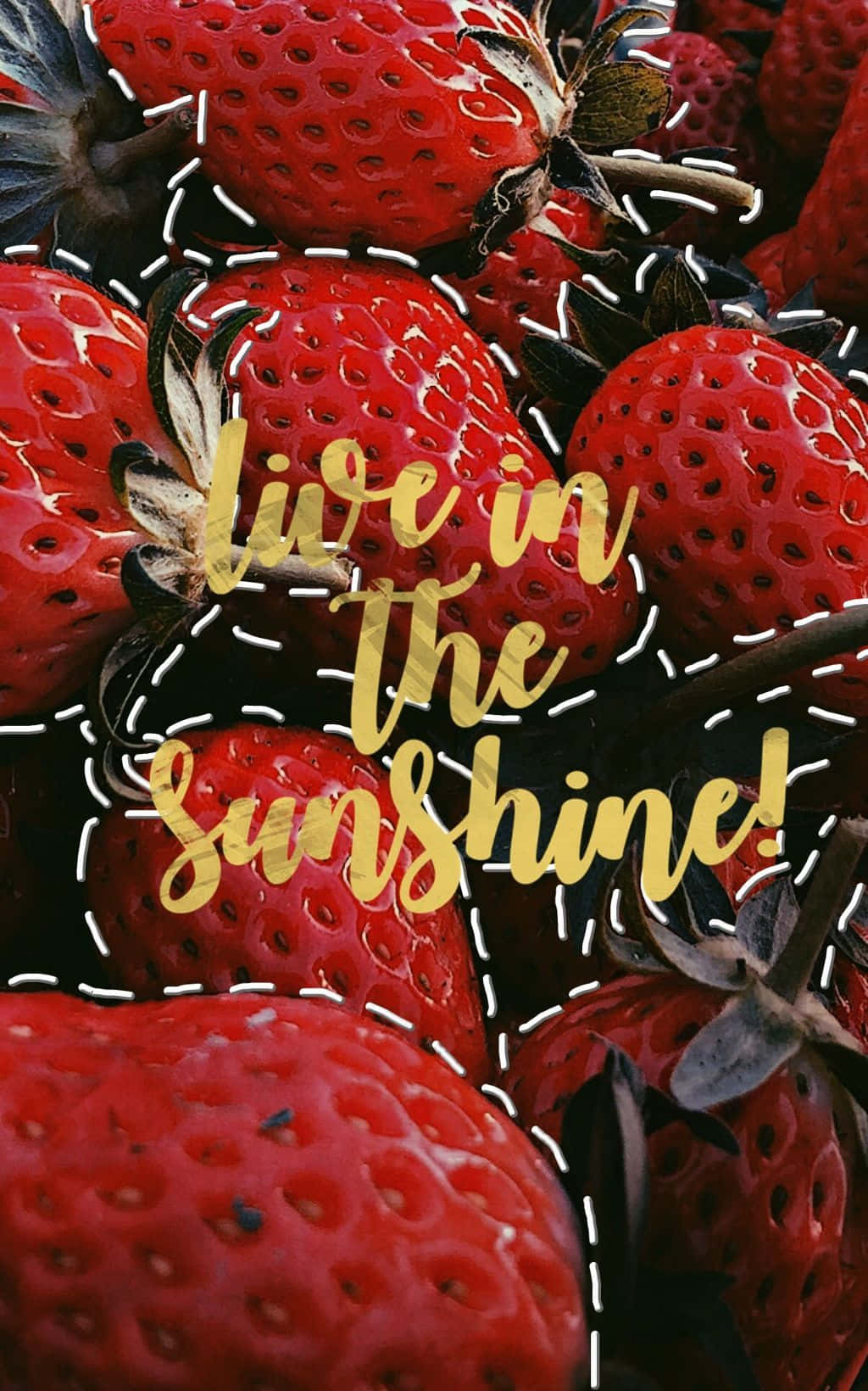 Red Aesthetic Tumblr Strawberries Live In The Sunshine Background