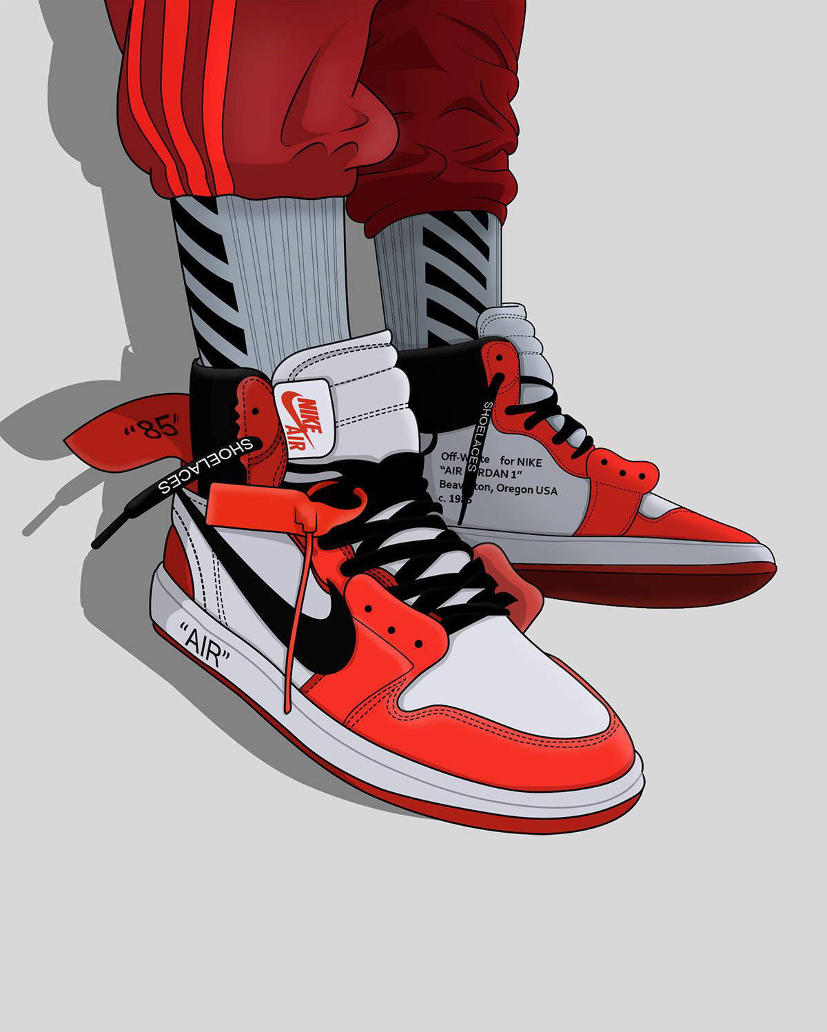 Red Air Jordan Cartoon Shoe Background