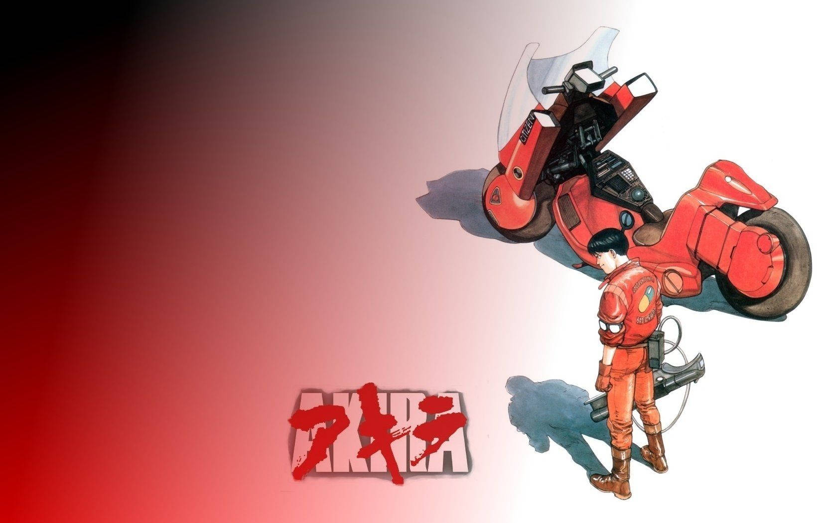 Red Akira Kaneda With Bike Background