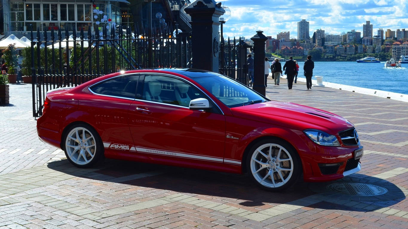 Red Amg In Park Iphone