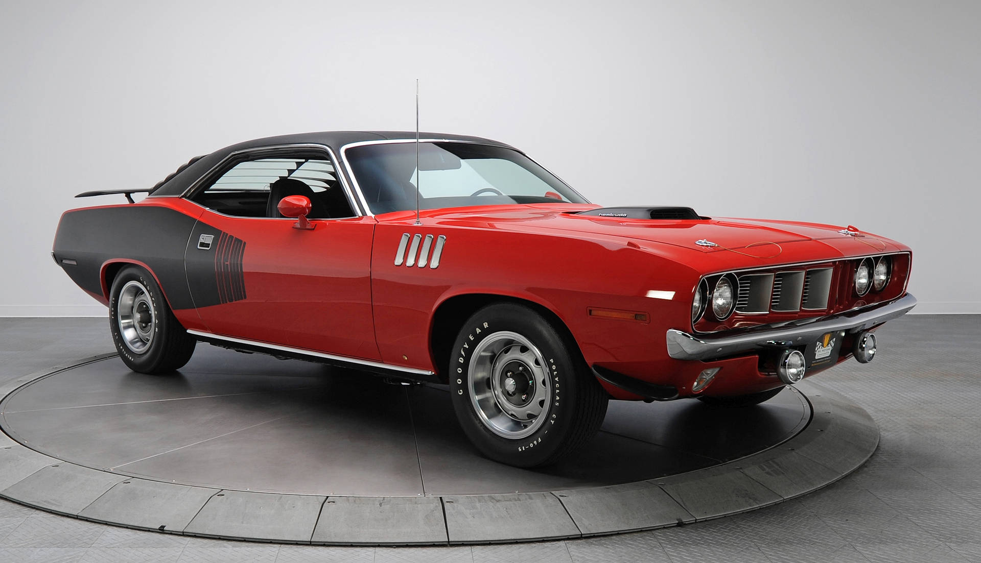 Red And Black 1971 Plymouth Hemi Cuda Background