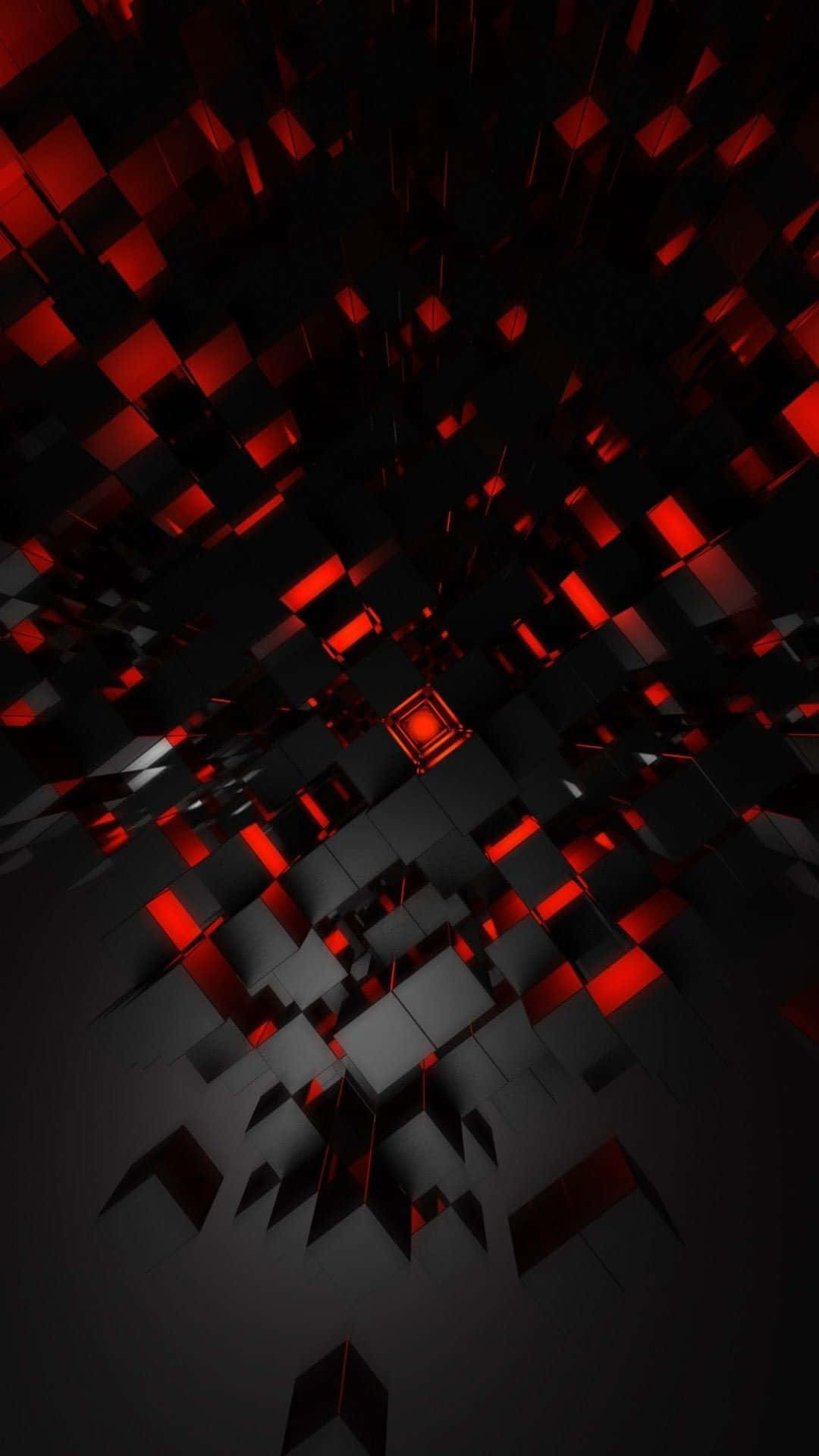 Red And Black Abstract Background With Cubes Background