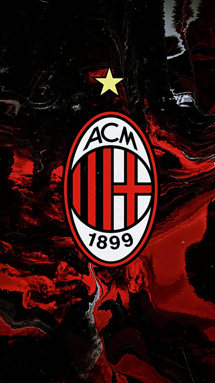 Red And Black Ac Milan Marble Background