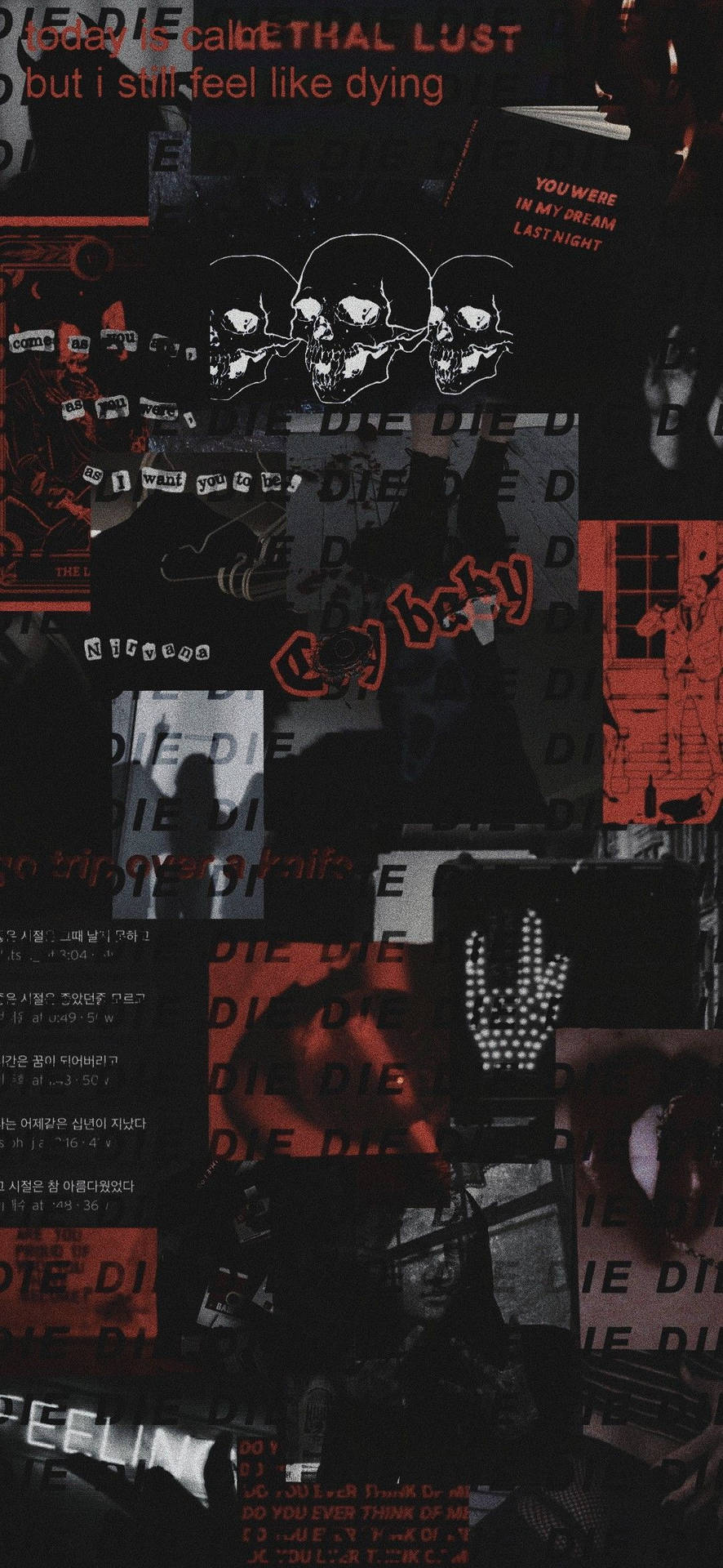 Red And Black Aesthetic Collage Background