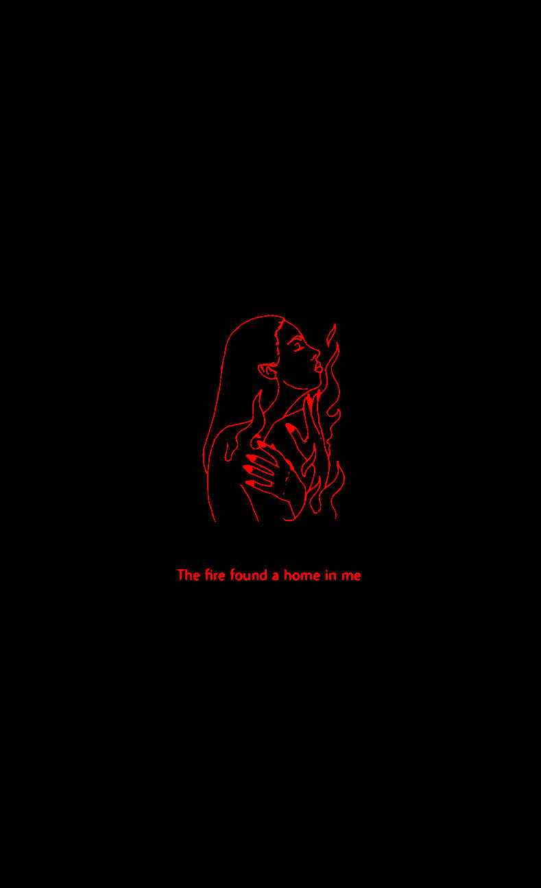 Red And Black Aesthetic Fire Quote Background