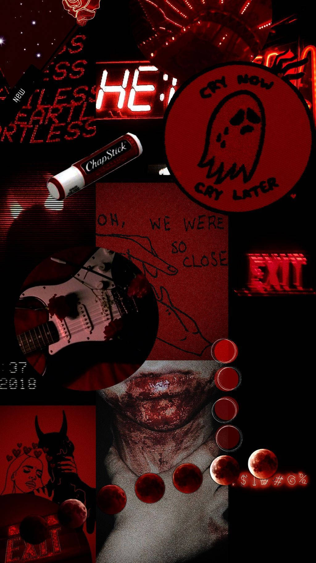 Red And Black Aesthetic Montage Background