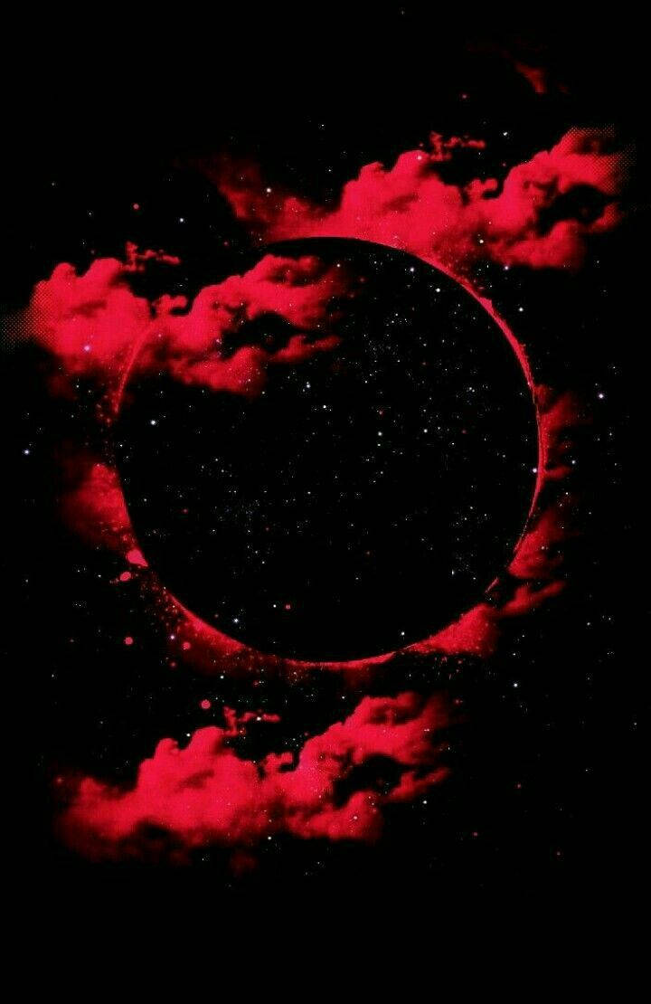 Red And Black Aesthetic Planet Background