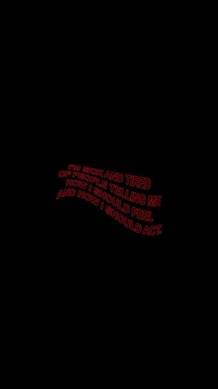 Red And Black Aesthetic Quote Background