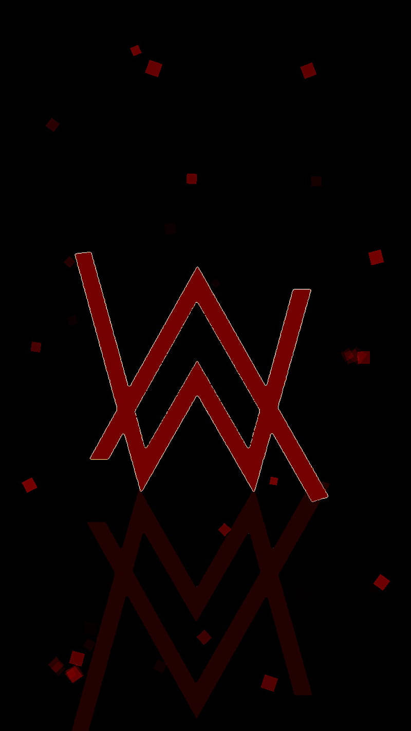 Red And Black Alan Walker Logo Background