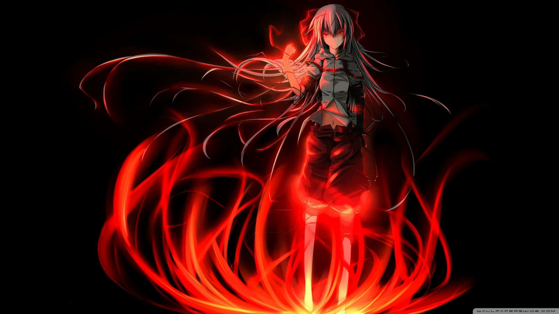 Red And Black Anime Flames Background