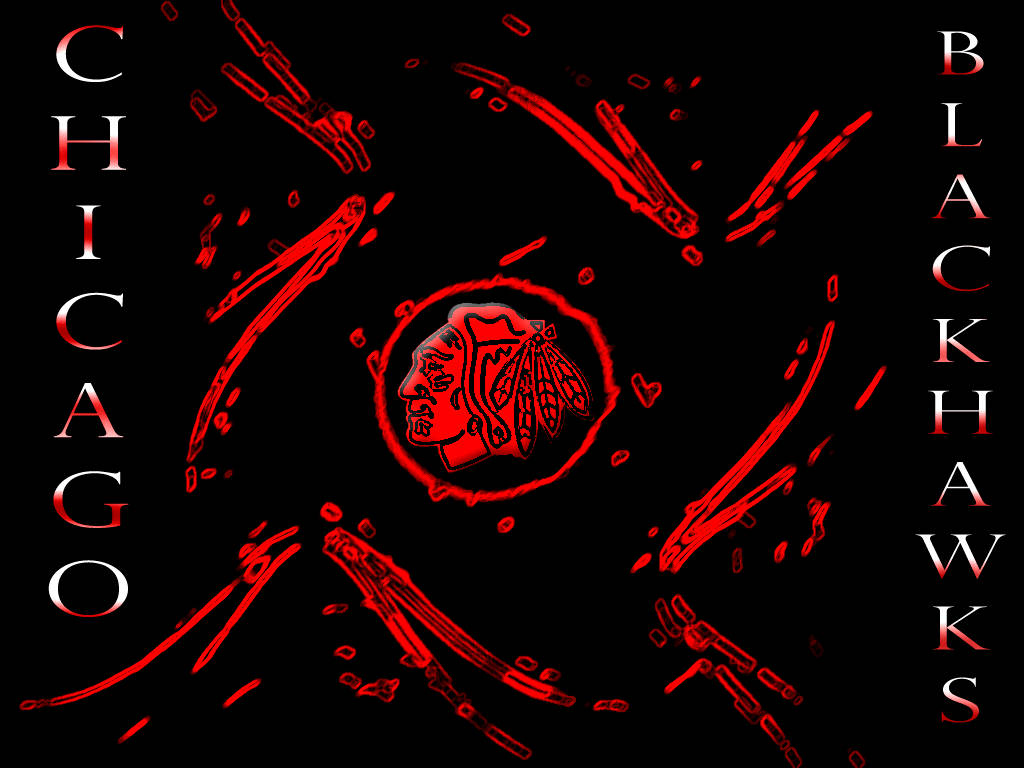 Red And Black Chicago Blackhawks Logo Background