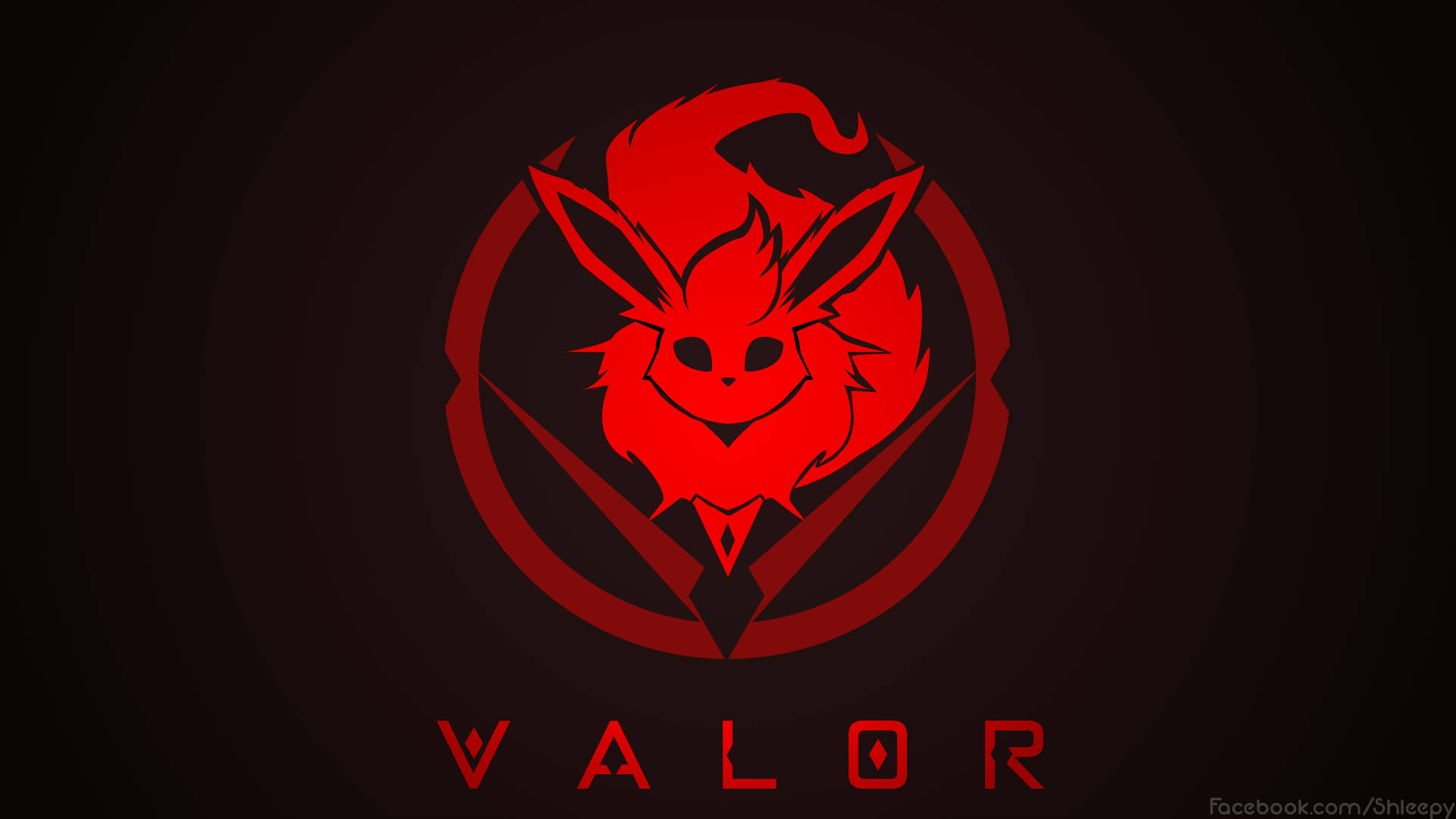 Red And Black Flareon Pokemon Valor