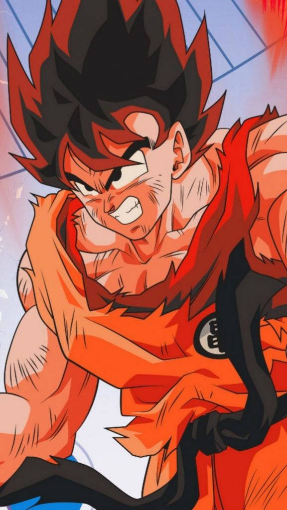Red And Black Hair Super Saiyan Son Goku Iphone Background