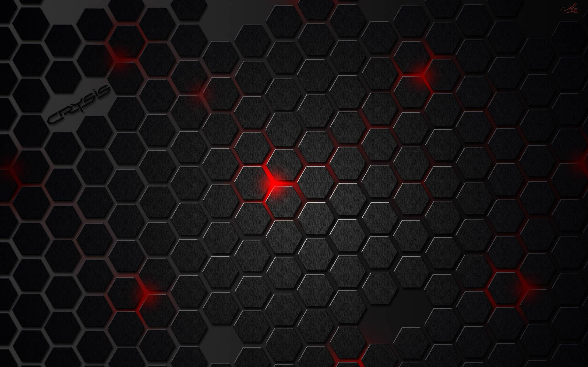 Red And Black Hexagonal Cell Background