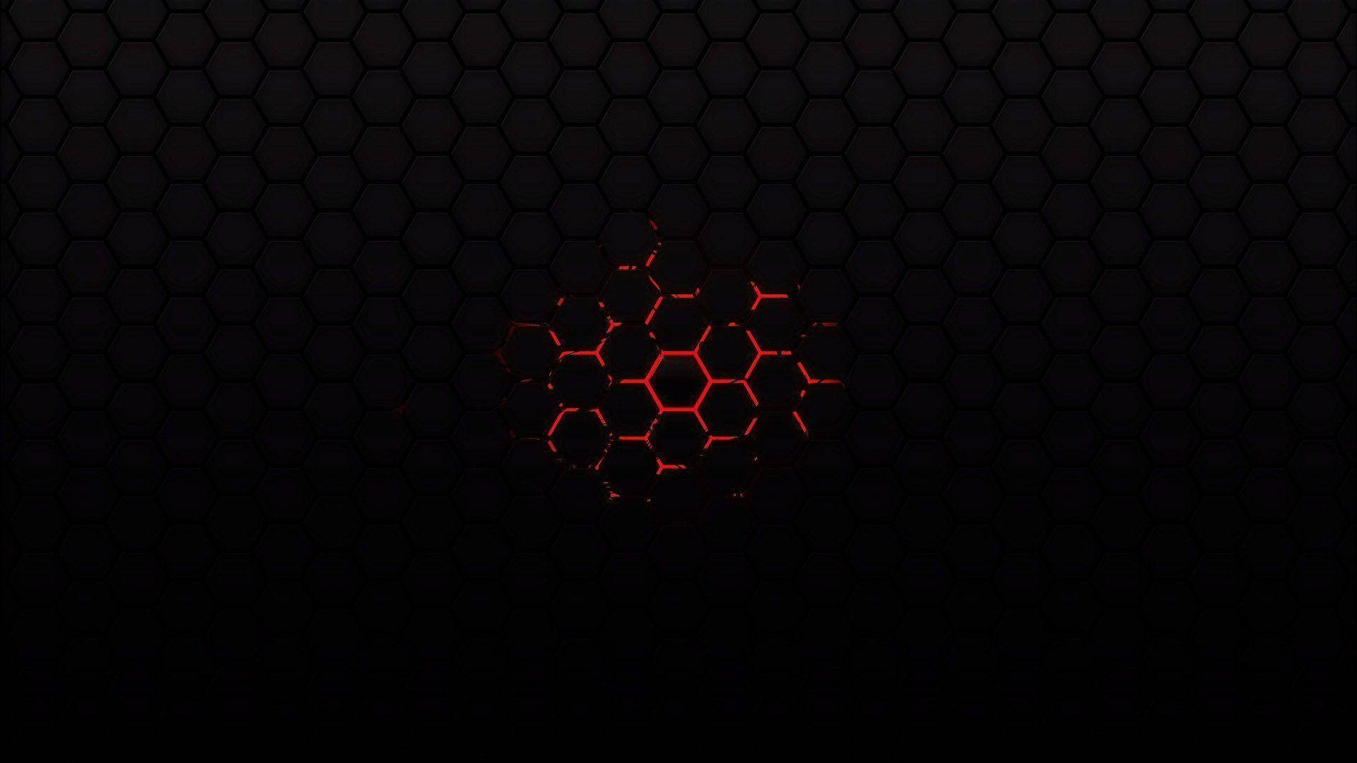 Red And Black Hexagonal Cell Background